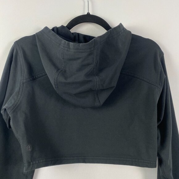 Lululemon Cropped Hoodie Size 2 Black Long Sleeve - Picture 5 of 8